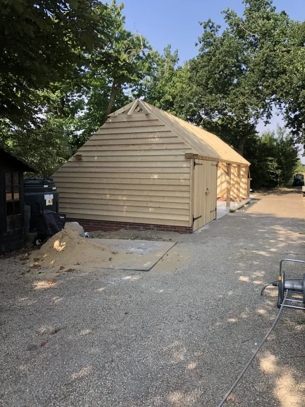 Wooden outdoor garage