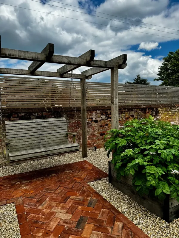 Built-in outdoor garden furniture