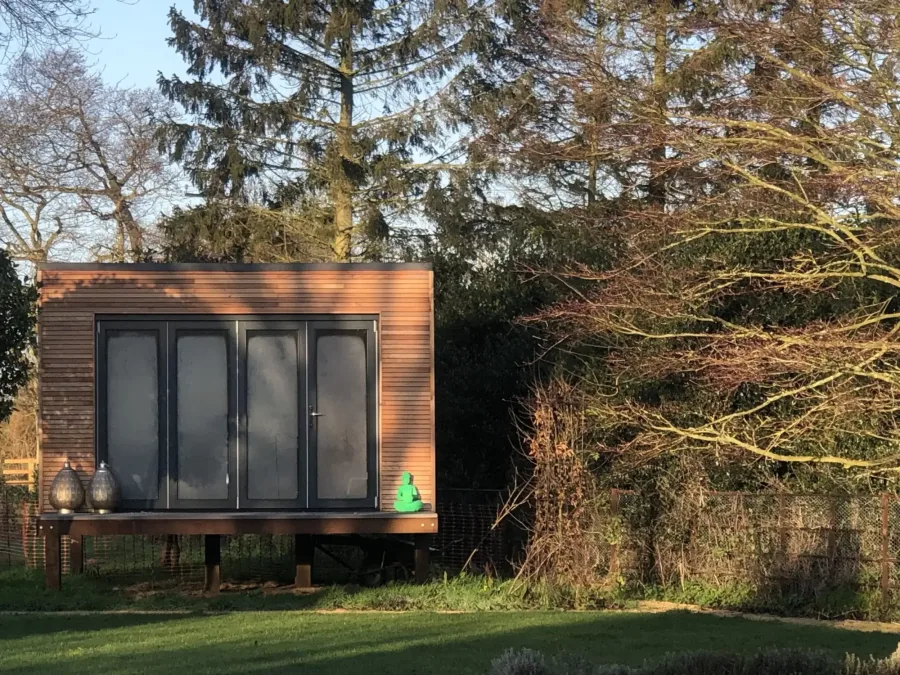 Outbuilding surrounded by trees