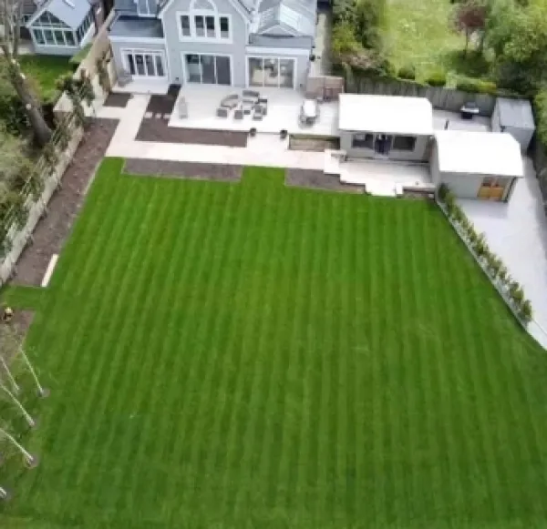 Aerial Shot of landscaped garden